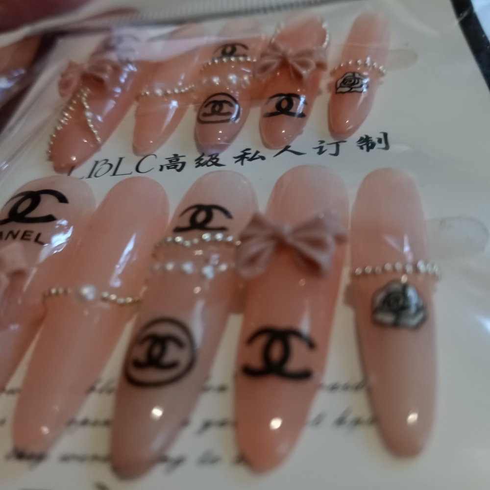 3.0 Stiletto S Elegant Chanel Pink Nail Art Set.